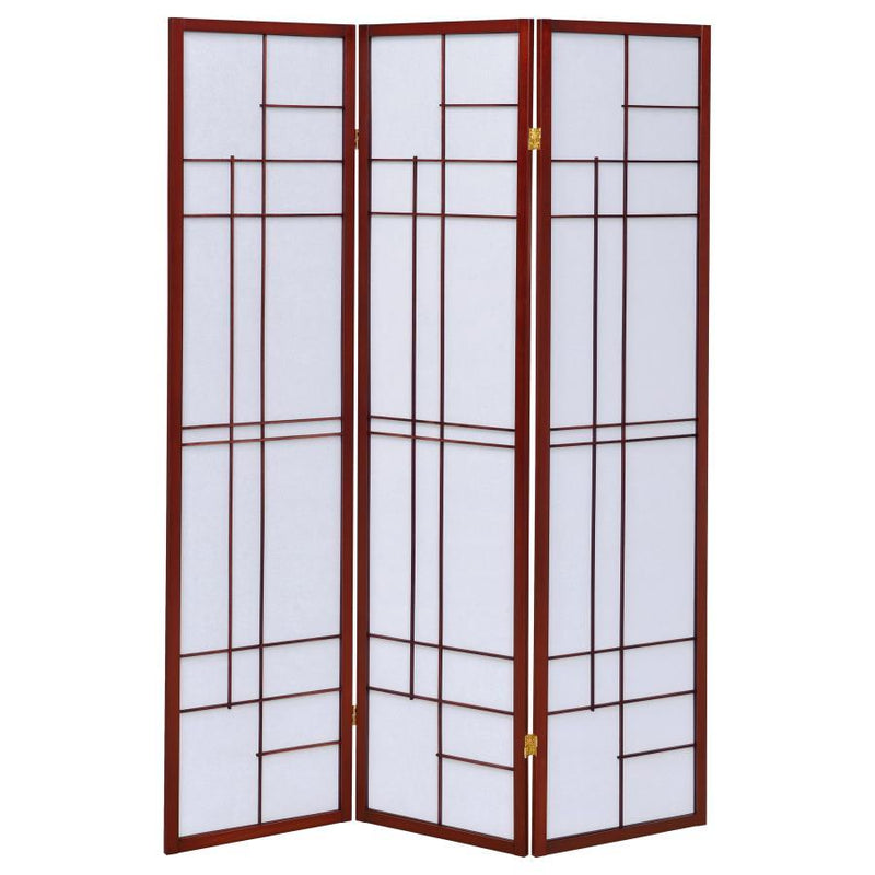 Katerina - 3-Panel Room Divider Folding Shoji Screen - Cherry