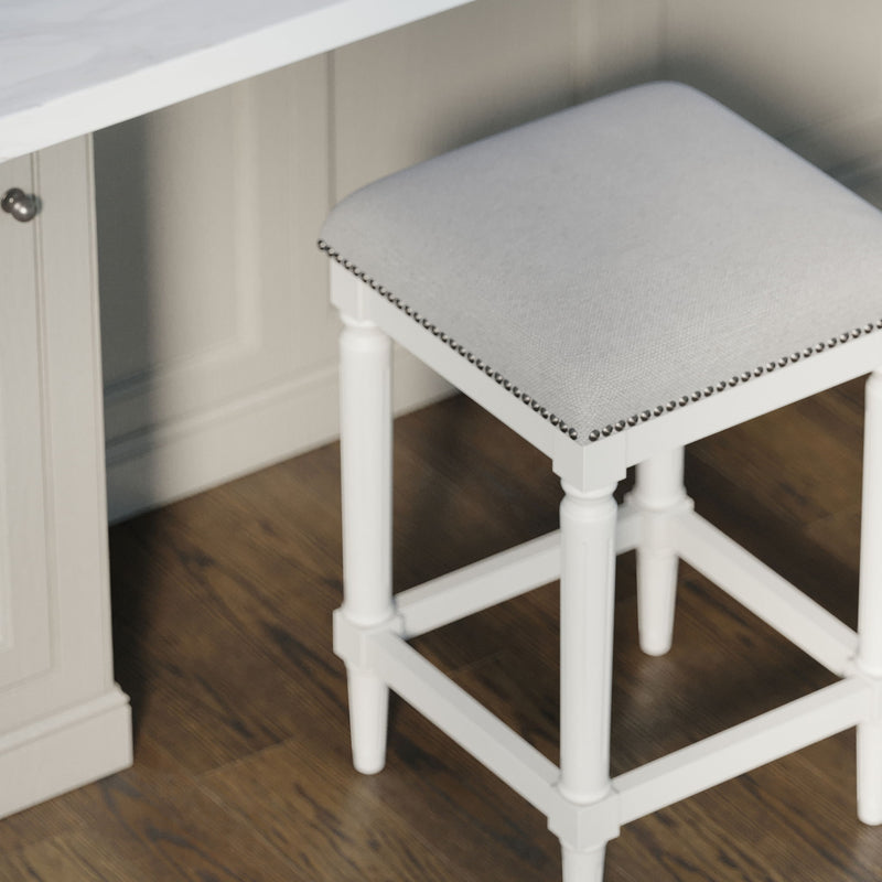 Square Stool With Upholstered Seat