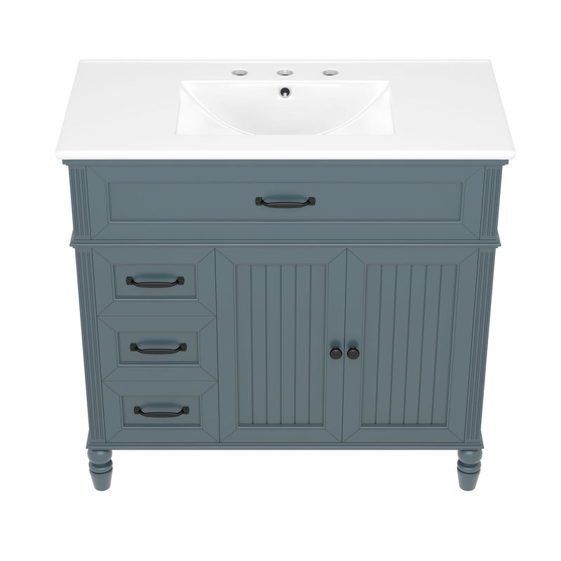 Bathroom Vanity With Sink, Freestanding Cabinet & Drawers
