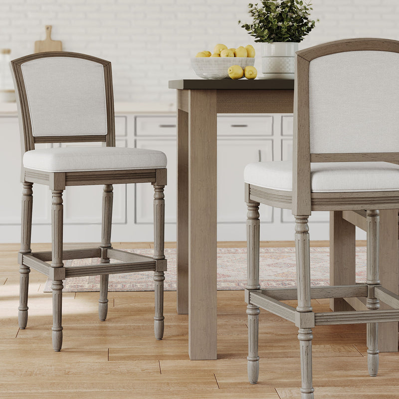 Stool With Upholstered Seat And Back