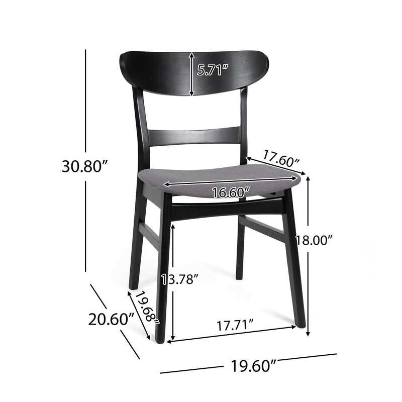 Dining Chair With Upholstered Seat - Dark Gray