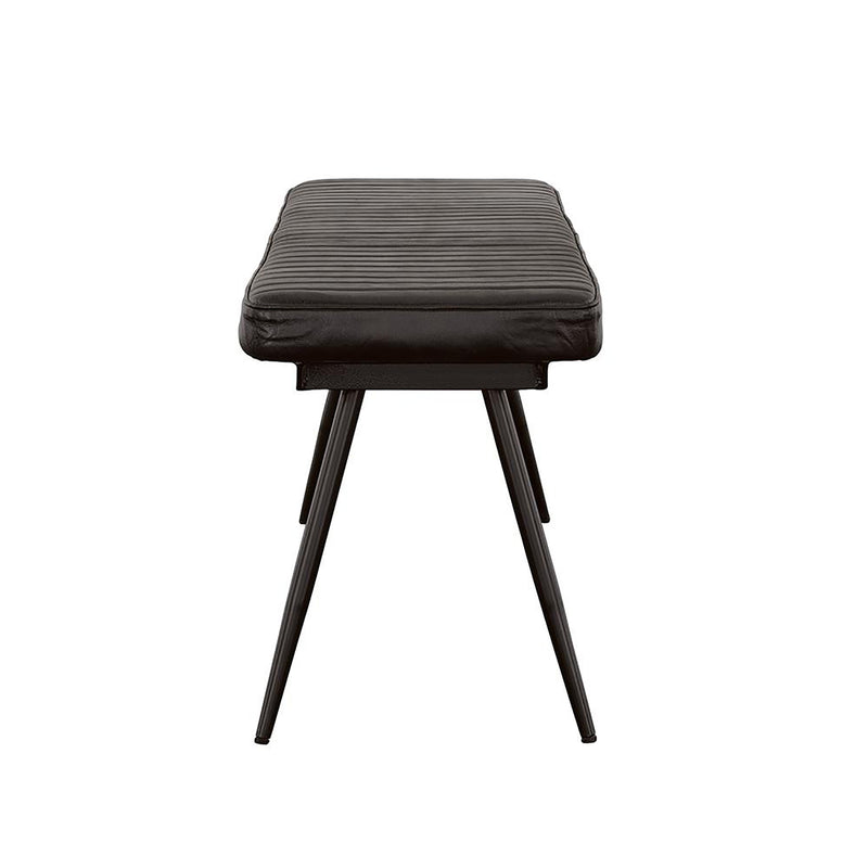 Tufted Cushion Side Bench With Tapered Legs