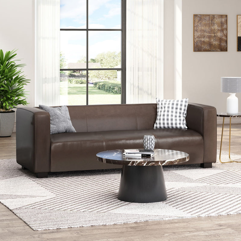 Contemporary 3 Seater Sofa With Tuxedo Design