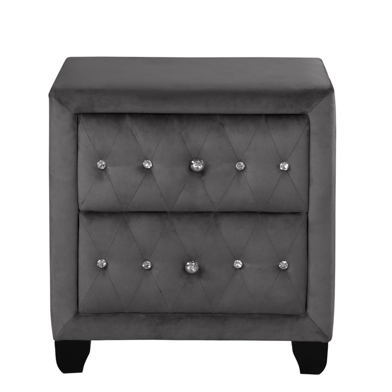 Hazel - 5 Piece Queen Tufted Bedroom Set - Gray