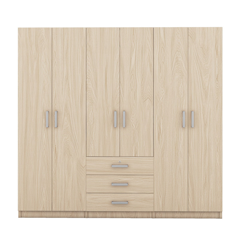 6 Doors Wardrobe Storage For Bedroom, With Big Drawers