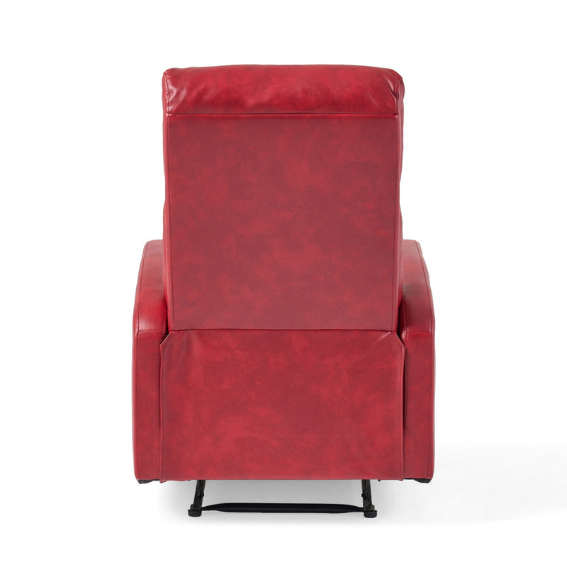 Contemporary Recliner Chair With Lever Mechanism - Red