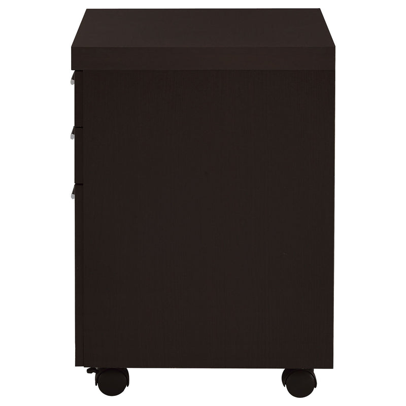 3 Drawer File Cabinetб Compact Office Storage For Home - Brown