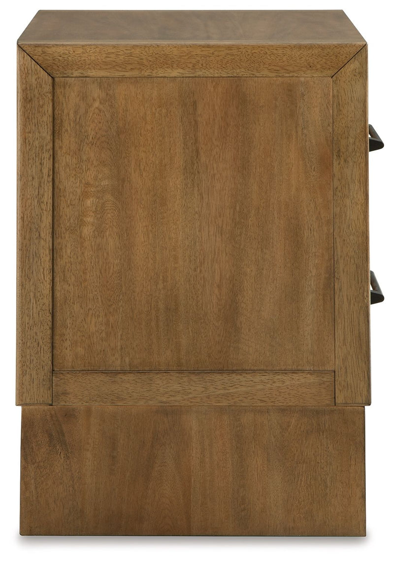 Sherbana - Two Drawer Night Stand - Light Brown