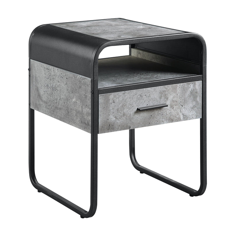 Raziela - End Table With Drawer - Black / Gray