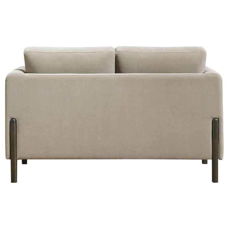 Islington - Fabric Upholstered Panel Arm Loveseat - Taupe