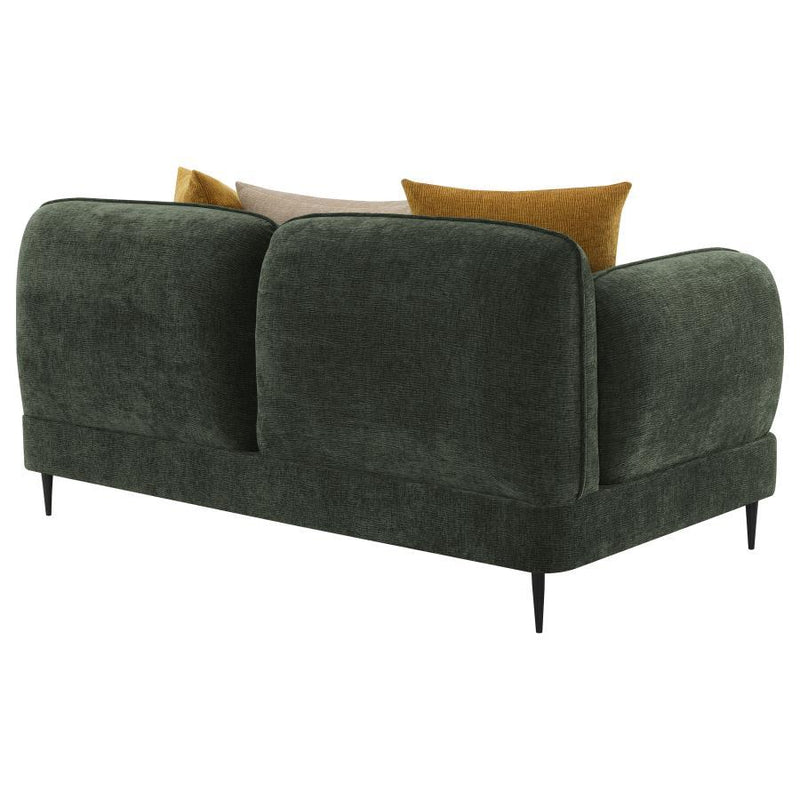 Jade - Chenille Upholstered Modern Track Arm Loveseat