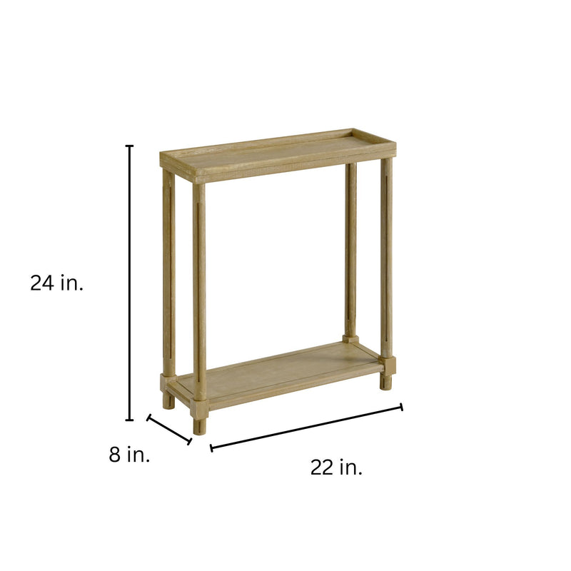 Narrow Side End Tables With Shelf (Set of 2)