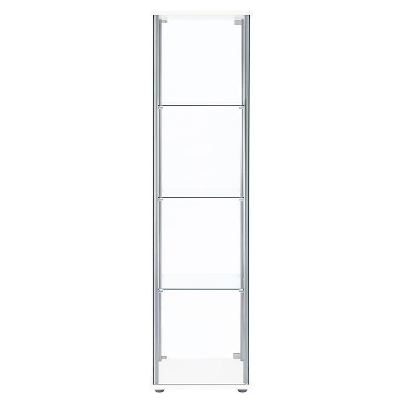 Bellatrix 4-shelf Clear Glass Curio Cabinet White