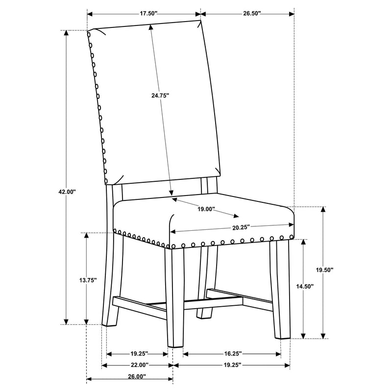 Twain Upholstered Dining Side Chair Warm Grey (Set of 2)