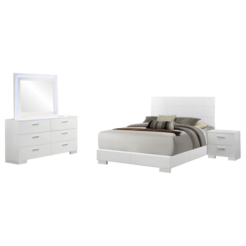 Felicity 4-piece Queen Bedroom Set White High Gloss