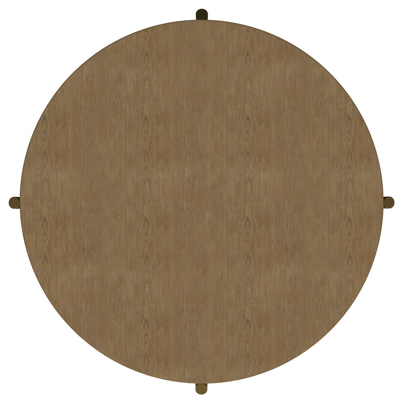 Arini Round Coffee Table With Storage Shelf Sand Wash