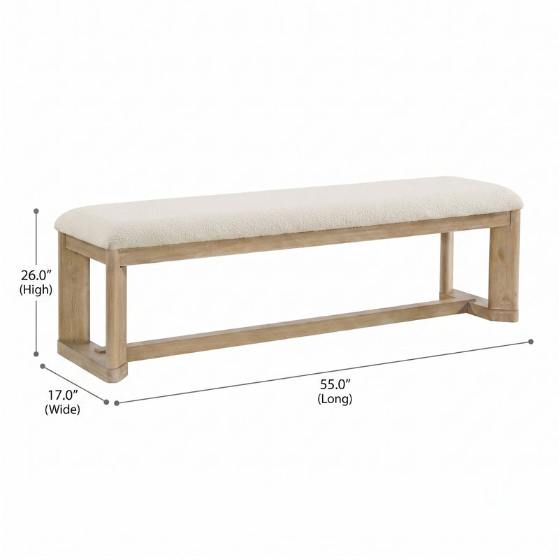 Backless Upholstered Dining Bench