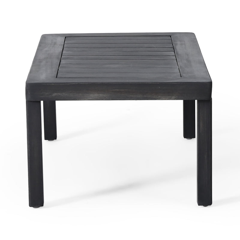Acacia Wood Loveseat And Coffee Table Set With Cushions