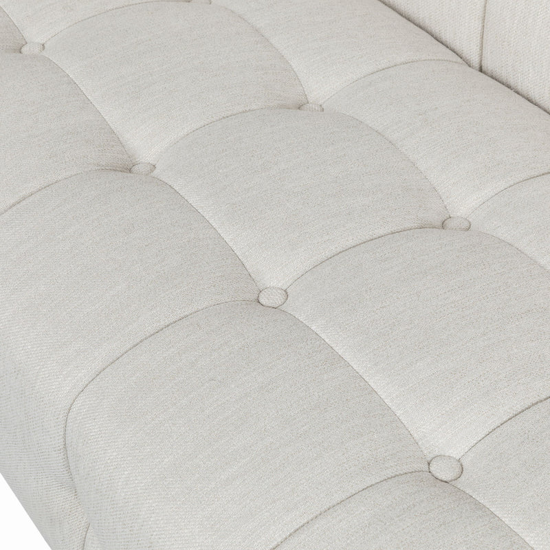 Contemporary Mid-Century Charm 3 Seater Sofa With Button Tufted Waffle Stitching