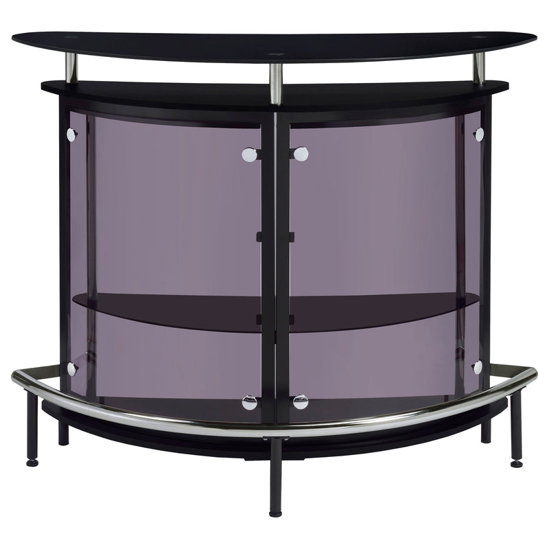 Strick & Bolton - Freestanding Glass Top Home Bar Wine Cabinet With Panels - Black