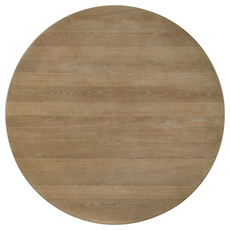 Dreydon - Round Dining Table With Textured Tripod Base - Light Brown