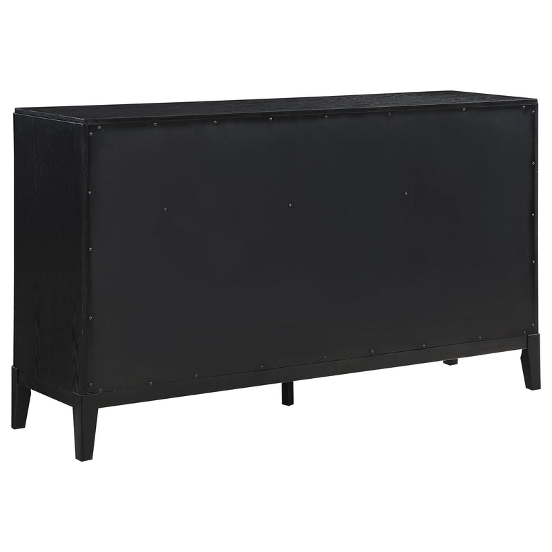 California King 5 Piece Bedroom Set With Fluted Detailing - Black
