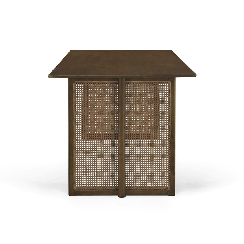 Dining Table With Rattan Accents