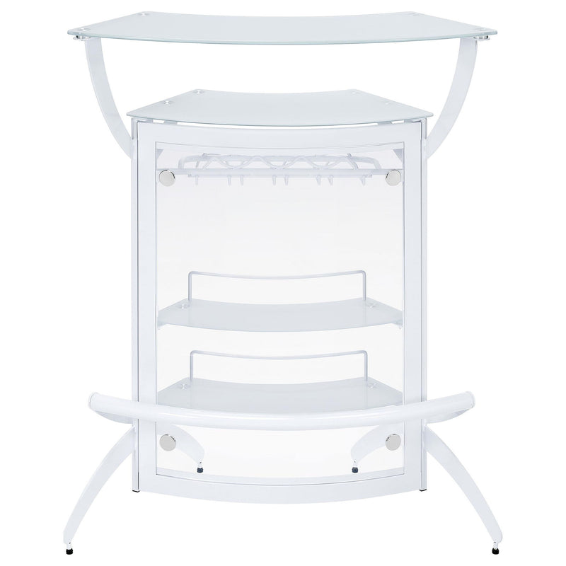 Dallas 2-shelf Curved Freestanding Home Bar Cabinet White