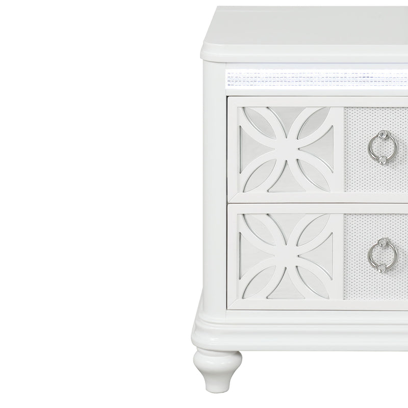 Abigale - 2 Drawer Nightstand With LED - White