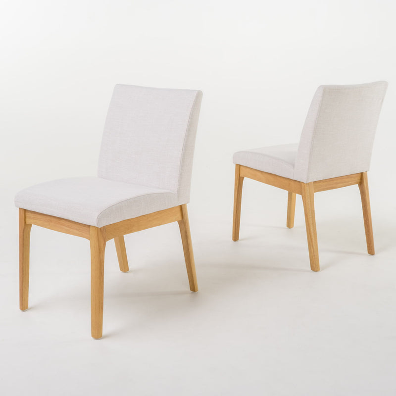 Contemporary Dining Chair (Set of 2) With Upholstered Legs - Light Beige