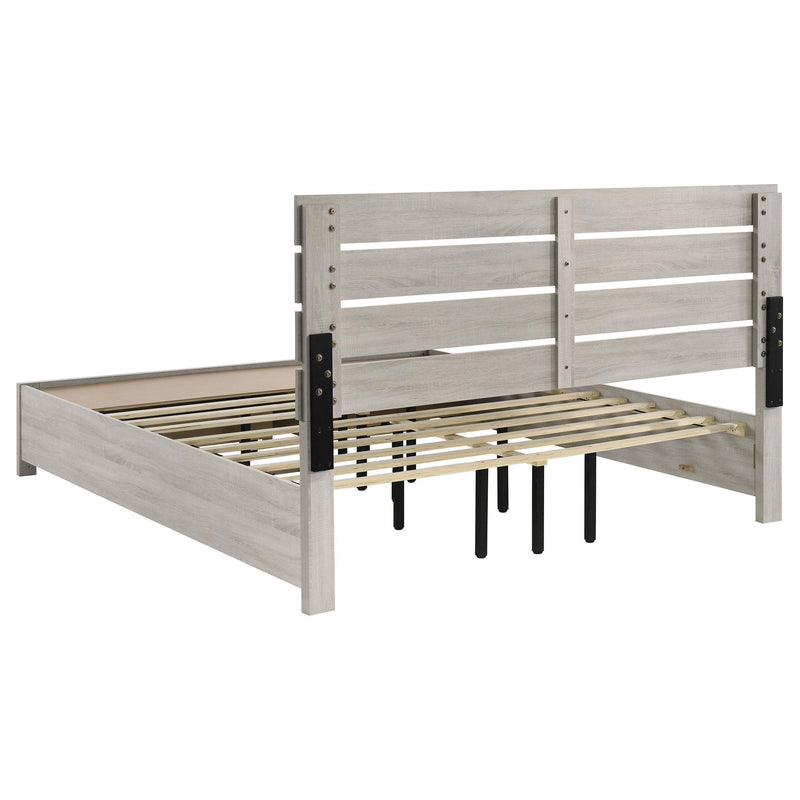 Brantford Wood Eastern King Storage Panel Bed Coastal White