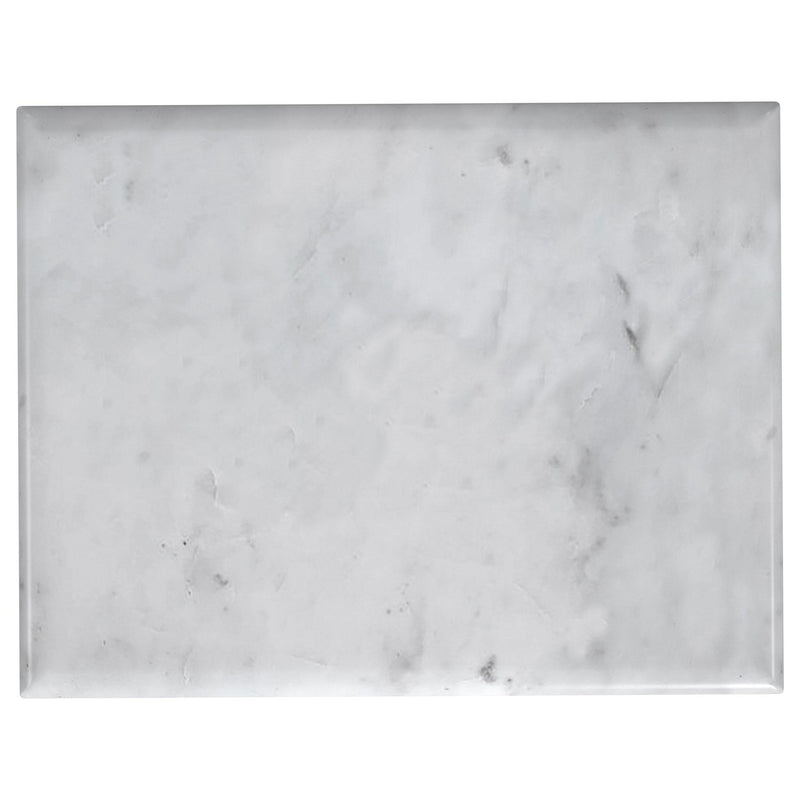 Baldwin Rectangular Marble Top Side Table White and Gold
