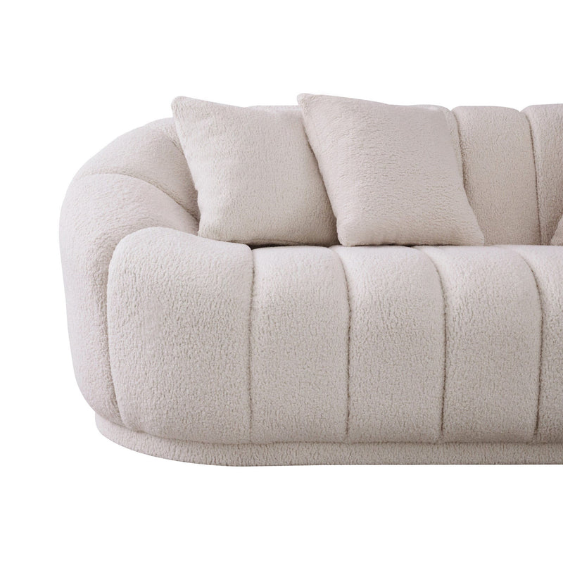 Maximilian - Modern Japandi Style Tight Back Boucle Couches