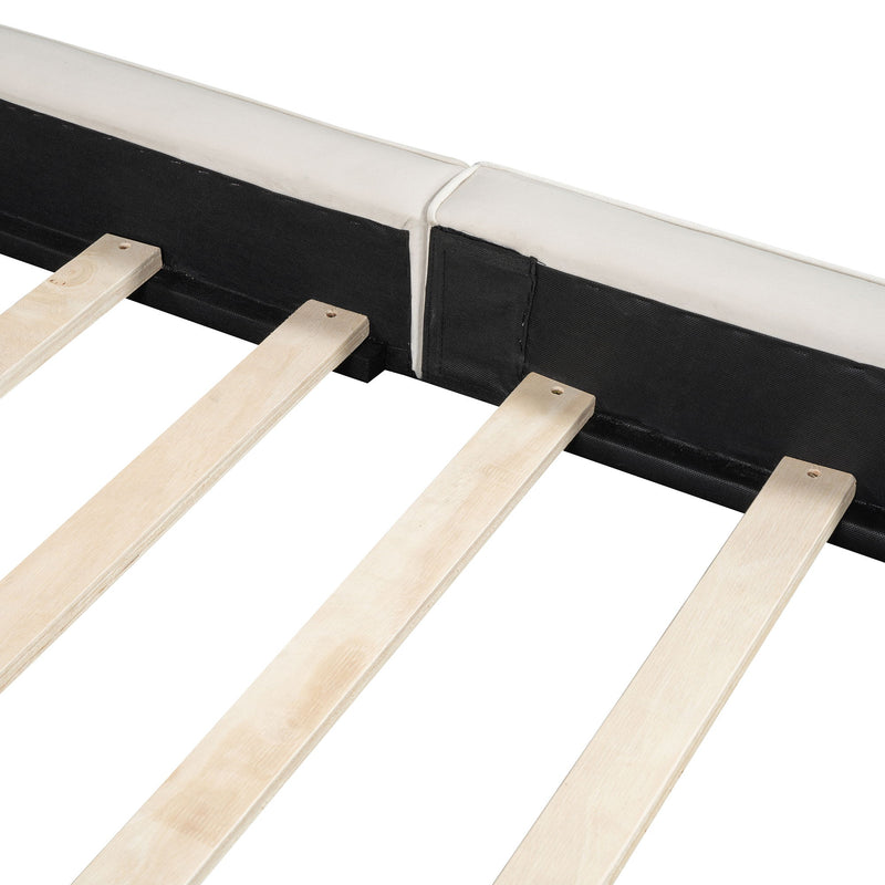 Upholstered Platform Bed, Grounded Bed With Solid Frame