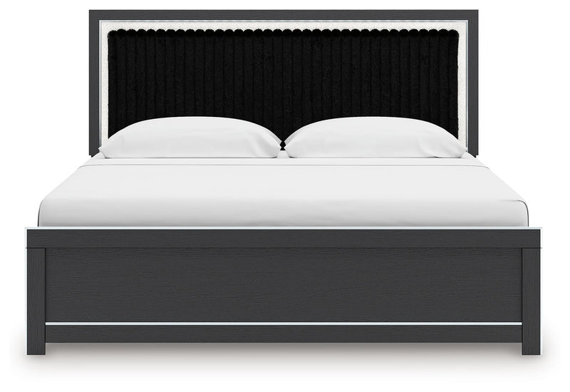 Zuraleus - Upholstered Panel Platform Bed With Roll Slats