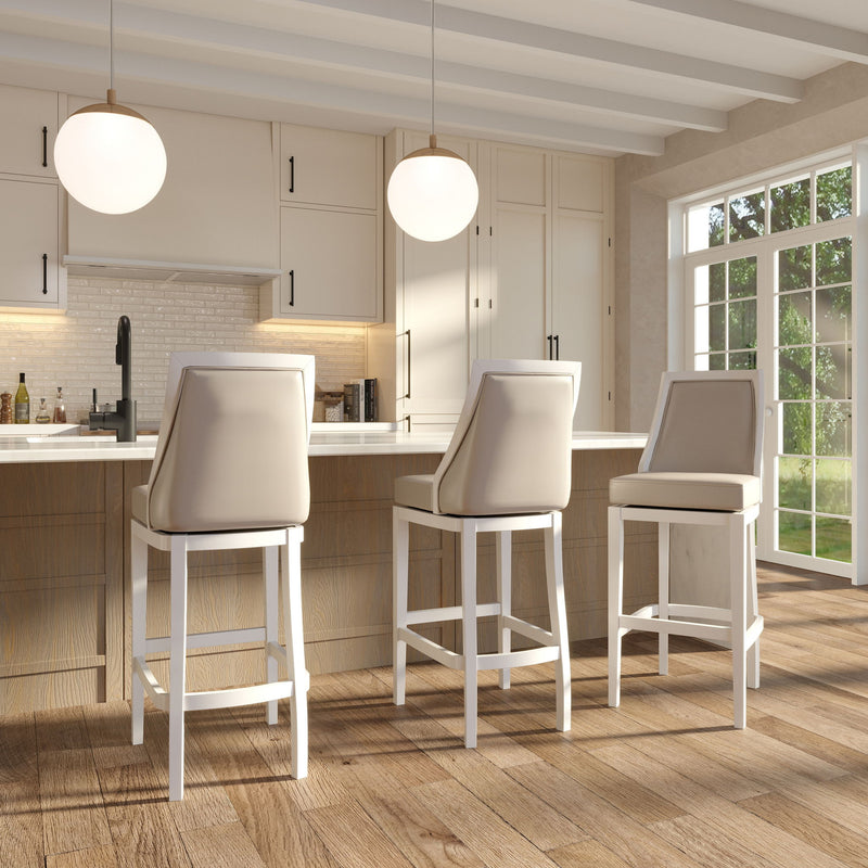 Modern Swivel Stool With Tall Back