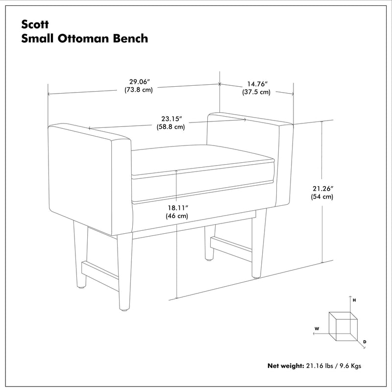 Scott - Upholstered Ottoman Bench