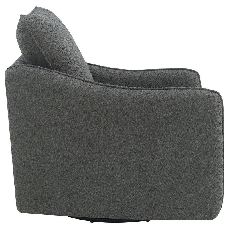 Nikko - Upholstered Swivel Chair - Charcoal