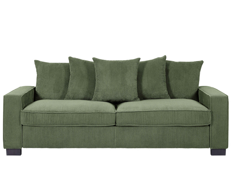 Luxe Sofa With 5 Matching Toss Pillows, Sleek Design, Spacious And Comfortable 3 Seater Couch