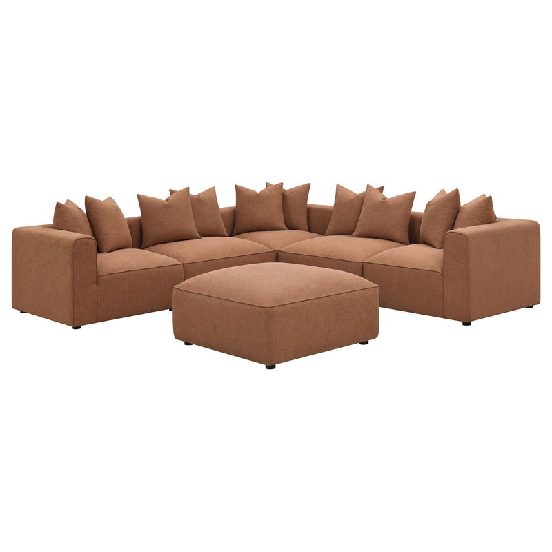 Jennifer Upholstered Corner Chair Terracotta