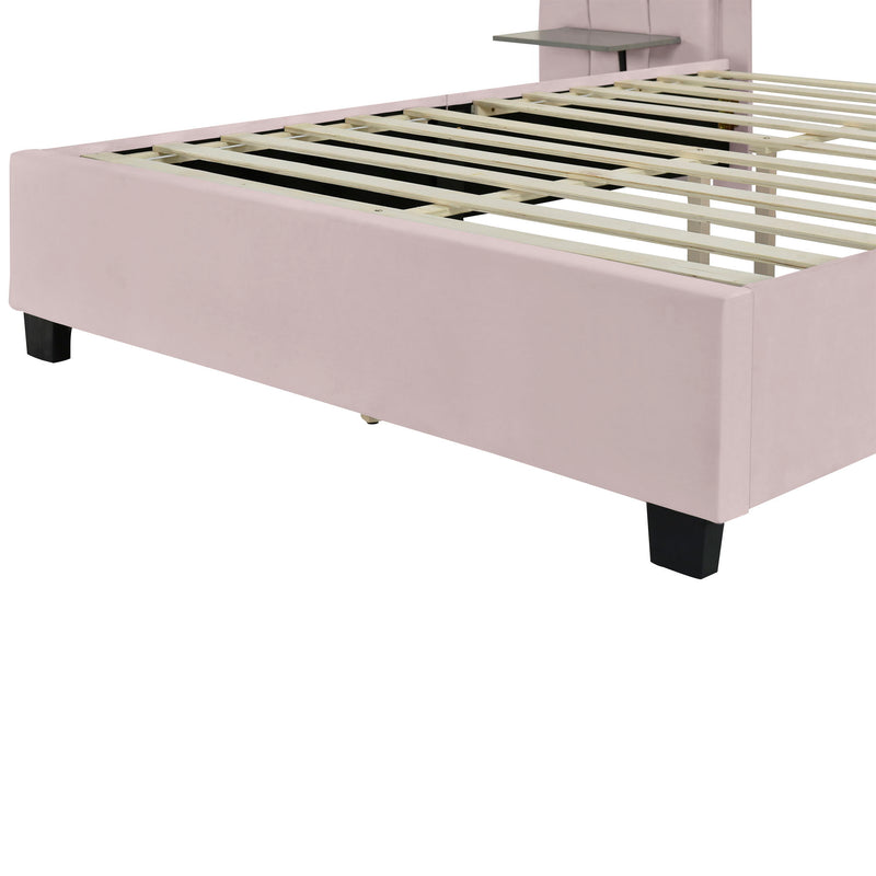 Upholstered Platform Bed With Big Headboard