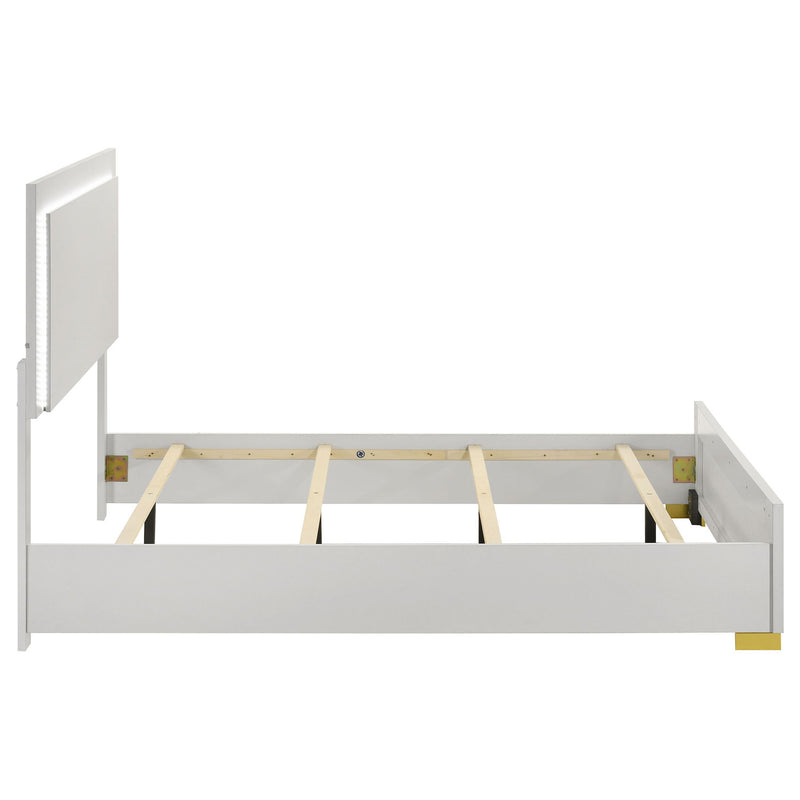 Full LED Panel Bed With Touch Activated Lighting - White