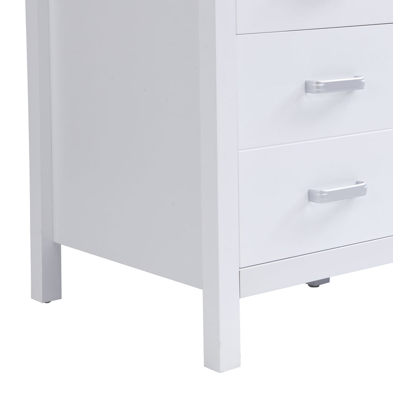 47.25" Modern Bathroom Vanity With Sink, Soft Close Single Door & 6 Drawers - White