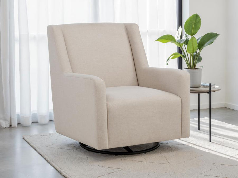 Sorrel - Fabric Upholstered Swivel Glider Arm Chair - Latte